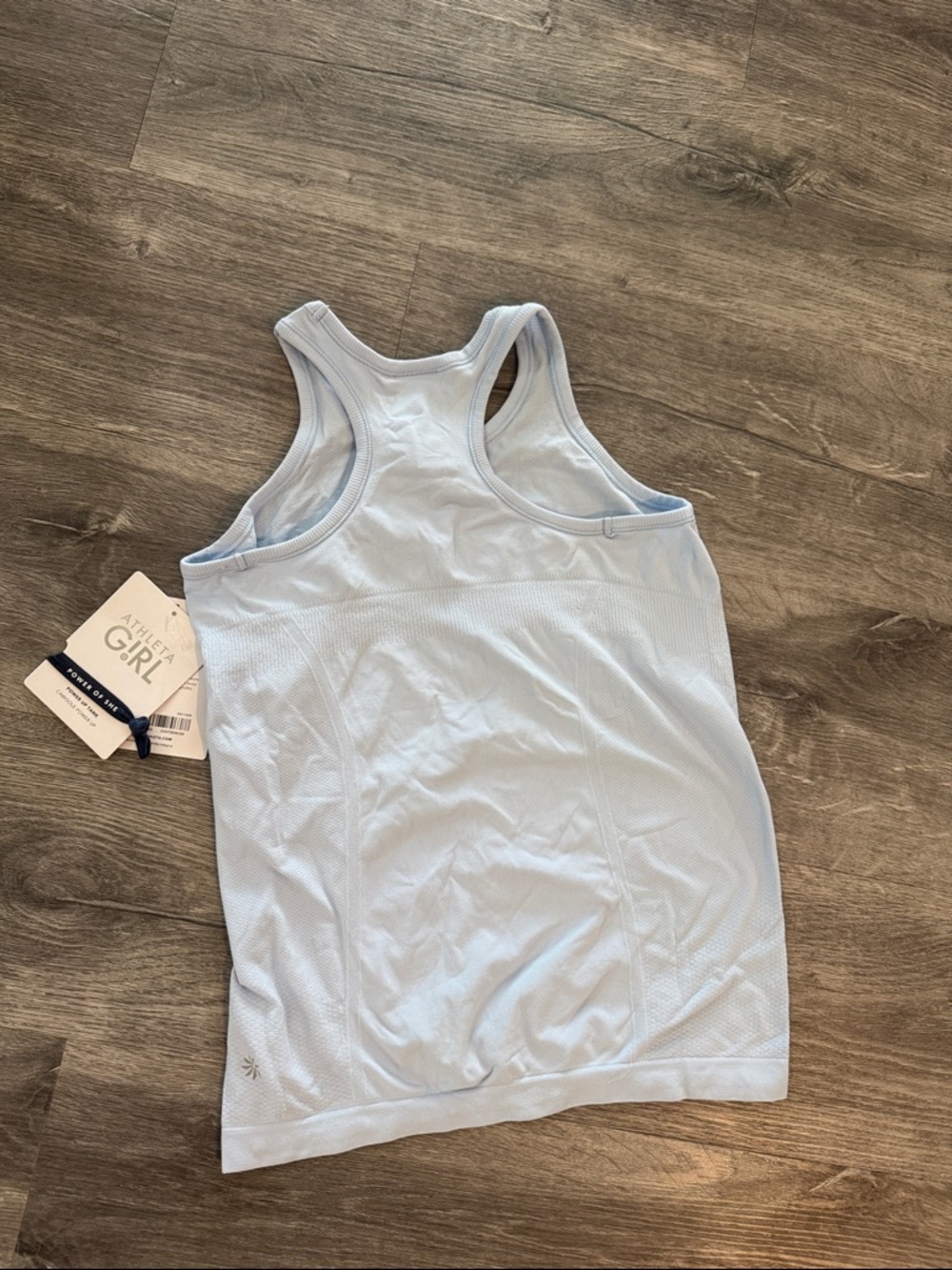 NWT Athleta Girl Power Up "Soft Blue" Racerback Lightweight Tank Top Size 12 - Picture 3 of 8